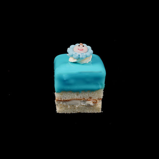Afbeelding van Geboorte petit four blauw