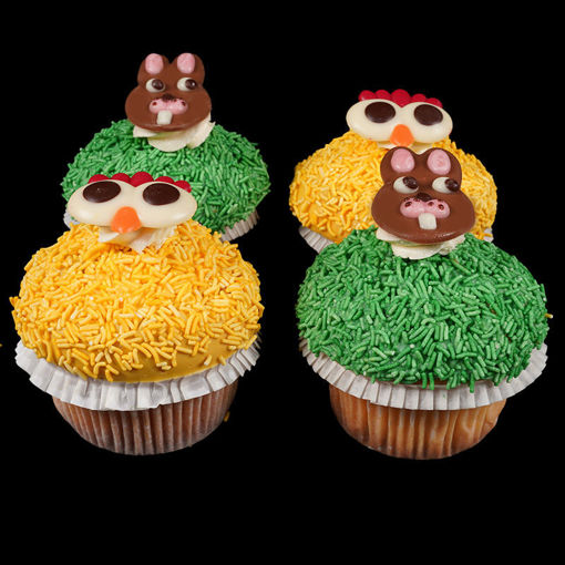 Afbeelding van Paas muffin 4 stuks (2x geel/2x groen)