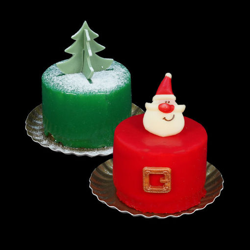 Afbeelding van Kerst gebakjes (2x kerstman/2xkerstboom)