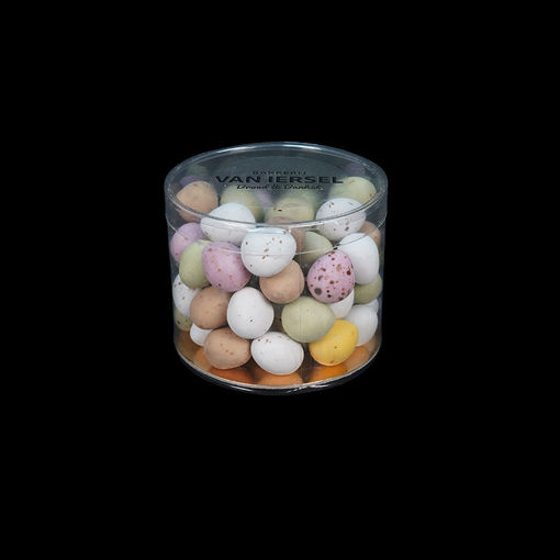 Afbeelding van Mini chocolade dragee eitjes per koker