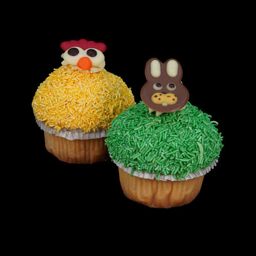 Afbeelding van Paas muffin 4 stuks (2x geel/2x groen)