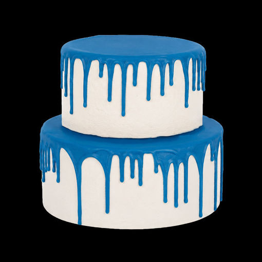 Afbeelding van Donkerblauwe dripcake 16/20 pers