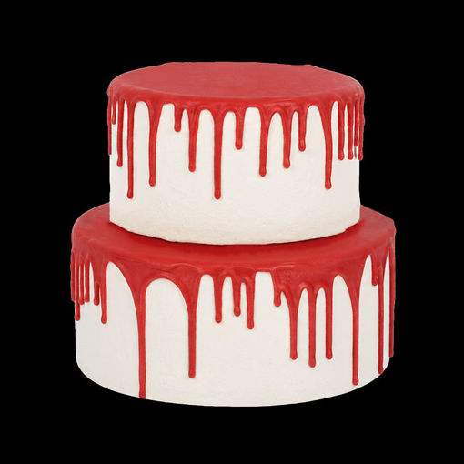 Afbeelding van Rode dripcake 16/20 pers